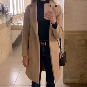 “New Look” Tan mid length camel coat size 4